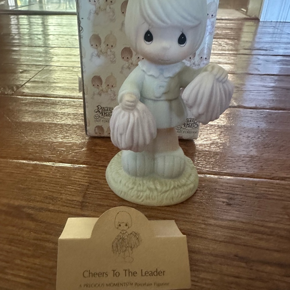 Precious Moments Cheerful Cheerleader Figurine in Pastel Hues
